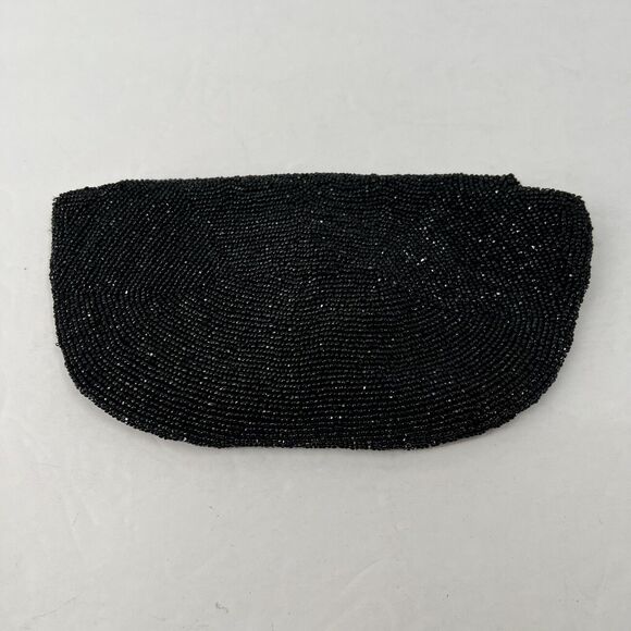 VTG Neusteters Stunning Black Beaded Clutch Evening Bag Purse Classy Cocktail - Picture 6 of 9